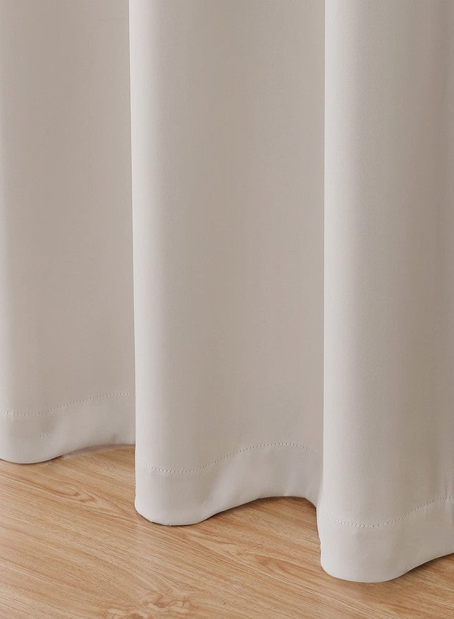 Upcortinassi Fire Retardant Curtain Flame Resistant Blackout Curtains Room Darkening for School Classroom Dorm Nursing Home Light Beige 52 x 63 1 Panel - Image 4